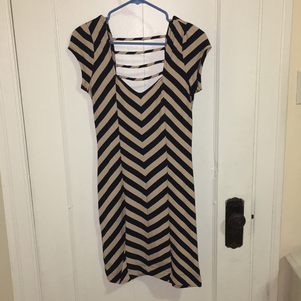 Black and Tan striped dress